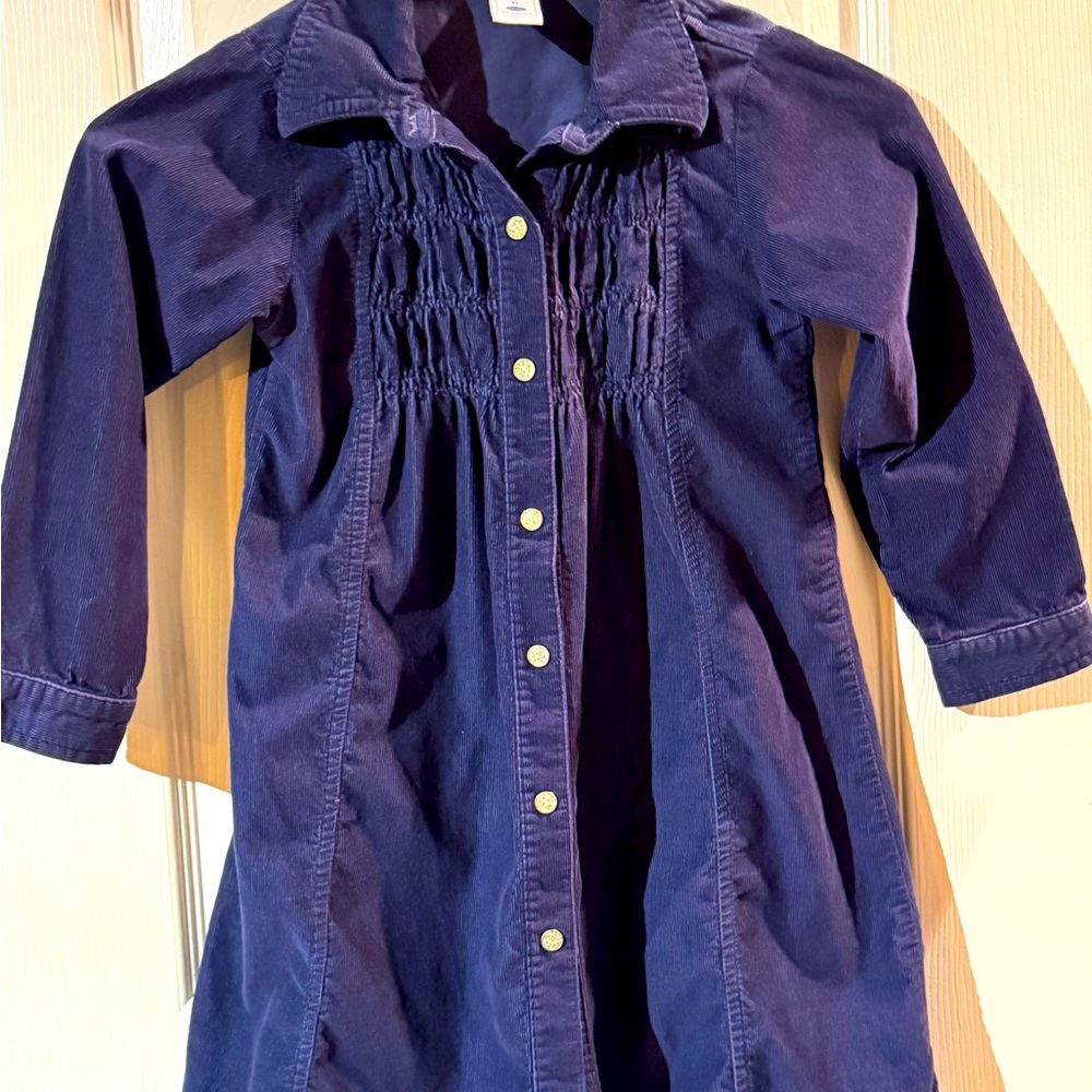 Like New Cute Old Navy Kids' Dark Blue Dress
 adorable pearl snaps down front.